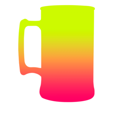 Caneca Bicolor Amarelo Fluor x Rosa Fluor de 300 ml