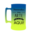 Caneca Bicolor Azul Royal x Amarelo Fluor de 300 ml