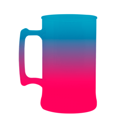 Caneca Bicolor Azul Tiffany x Rosa Fluor de 300 ml