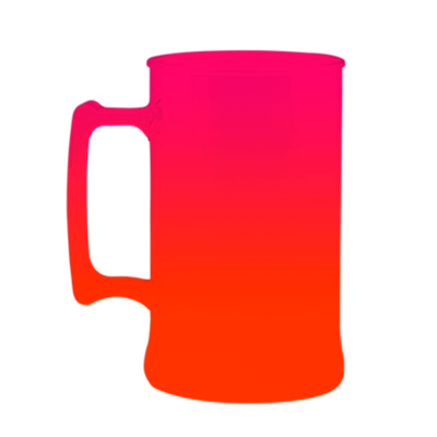 Caneca Bicolor Rosa Fluor x Laranja Fluor de 300 ml