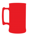 Caneca Fosco Vermelho Fluor de 300 ml