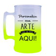 Caneca Jateada Amarelo Fluor de 300 ml
