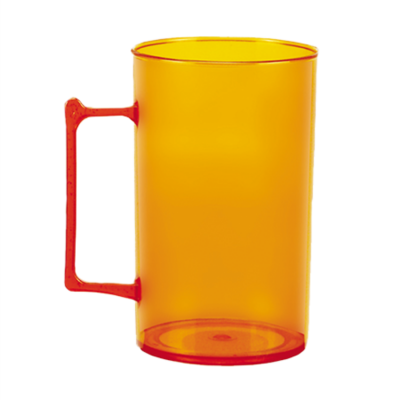 Caneca Acrílica Laranja Translúcido de 430 ml