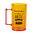 Caneca Acrílica Laranja Translúcido de 430 ml