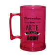 Caneca Rosa Translúcido de 300 ml.