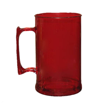 Caneca Acrílica Vermelho Escuro Translúcido de 430 ml