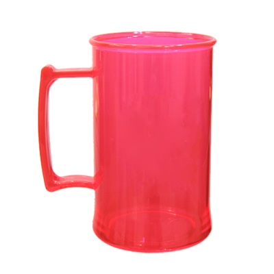 Caneca Acrílica Vermelho Translúcido de 430 ml