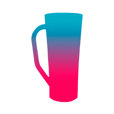 Caneca Long Bicolor Azul Tiffany x Rosa Fluor