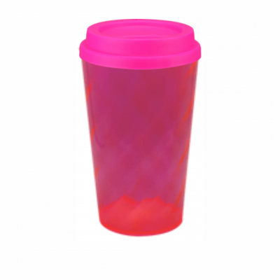 Copo Twister com Tampa Bucks Rosa Neon 480 ml