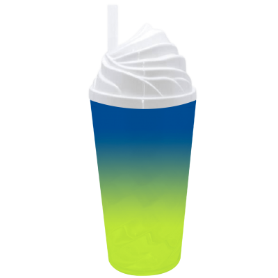 Copo Chantilly 500 ml Jateado Bicolor Azul Royal x Amarelo Neon