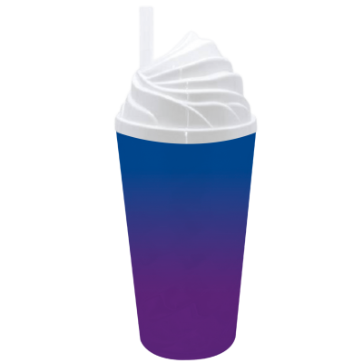 Copo Chantilly 500 ml Jateado Bicolor Azul Royal x Roxo Neon