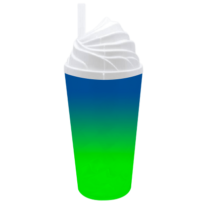 Copo Chantilly 500 ml Jateado Bicolor Azul Royal x Verde Neon