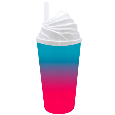 Copo Chantilly 500 ml Jateado Bicolor Azul Tiffany x Rosa Neon