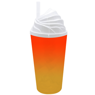 Copo Chantilly 500 ml Jateado Bicolor Laranja Neon x Amarelo Ouro