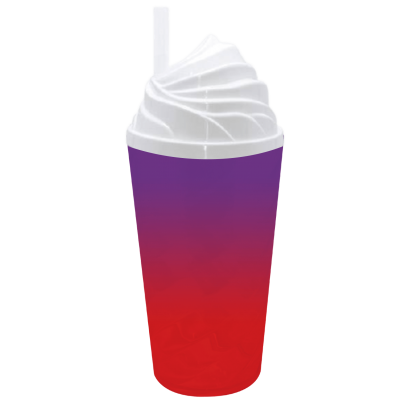 Copo Chantilly 500 ml Jateado Bicolor Roxo Neon x Vermelho Neon