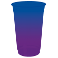  Copo Descartável Jateado Bicolor Azul Royal x Roxo, 500 ml.