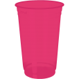 Copo Descartável Jateado Fosco Rosa Fluor 500 ml.