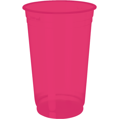 Copo Descartável Jateado Fosco Rosa Fluor 500 ml.