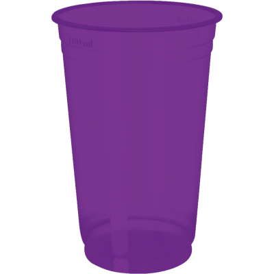 Copo Descartável Jateado Fosco Roxo Fluor 300 ml.