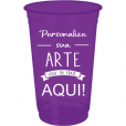 Copo Descartável Jateado Fosco Roxo Fluor 700 ml.
