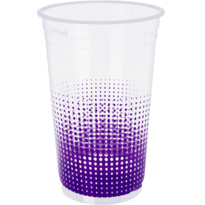 Copo Descartável 360° Roxo, 500 ml.