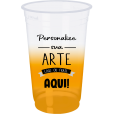  Copo Descartável Jateado Amarelo Ouro, 400 ml.