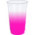 Copo Descartável Jateado Rosa Fluor, 500 ml.