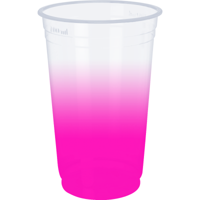 Copo Descartável Jateado Rosa Fluor, 700 ml.