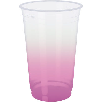 Copo Descartável Jateado Rosa Bebê, 500 ml.