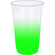  Copo Descartável Jateado Verde Fluor, 400 ml.