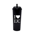 Copo Long Drink EJC 2 com Tampa e Canudo Preto