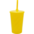 Copo Twister 480 ml com Tampa e Canudo Amarelo
