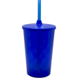 Copo Twister 480 ml com Tampa e Canudo Azul Royal