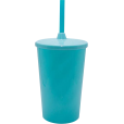 Copo Twister 500 ml com Tampa e Canudo Azul Tiffany