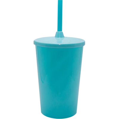 Copo Twister 480 ml com Tampa e Canudo Azul Tiffany