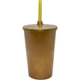Copo Twister 480 ml com Tampa e Canudo Dourado
