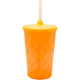 Copo Twister 480 ml com Tampa e Canudo Laranja