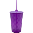 Copo Twister 480 ml com Tampa e Canudo Lilás Translúcido