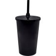 Copo Twister 480 ml com Tampa e Canudo Preto