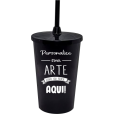 Copo Twister 480 ml com Tampa e Canudo Preto