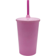 Copo Twister 480 ml com Tampa e Canudo Rosa Bebê