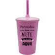 Copo Twister 480 ml com Tampa e Canudo Rosa Bebê