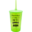 Copo Twister 480 ml com Tampa e Canudo Verde Neon