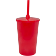 Copo Twister 480 ml com Tampa e Canudo Vermelho