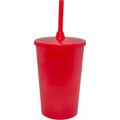 Copo Twister 480 ml com Tampa e Canudo Vermelho
