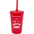 Copo Twister 480 ml com Tampa e Canudo Vermelho