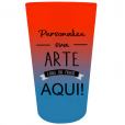 Copo Mega Twister Bicolor Laranja Fluor x Azul Tiffany 750 ml