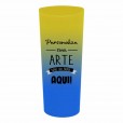 Copo Long Drink Jateado Bicolor Amarelo x Azul, 350 ml
