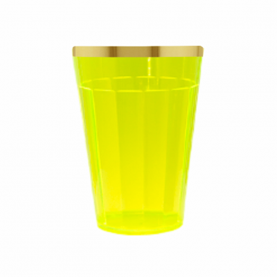 Copo Lagoinha Amarelo Neon Com Borda 190 ml