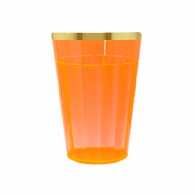 Copo Lagoinha Laranja Neon Com Borda 190 ml